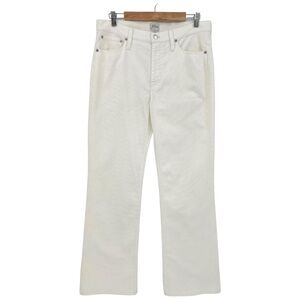 J. Crew Tall High Rise Slim Demi Boot Pant in Corduroy Off White Size 31T NEW